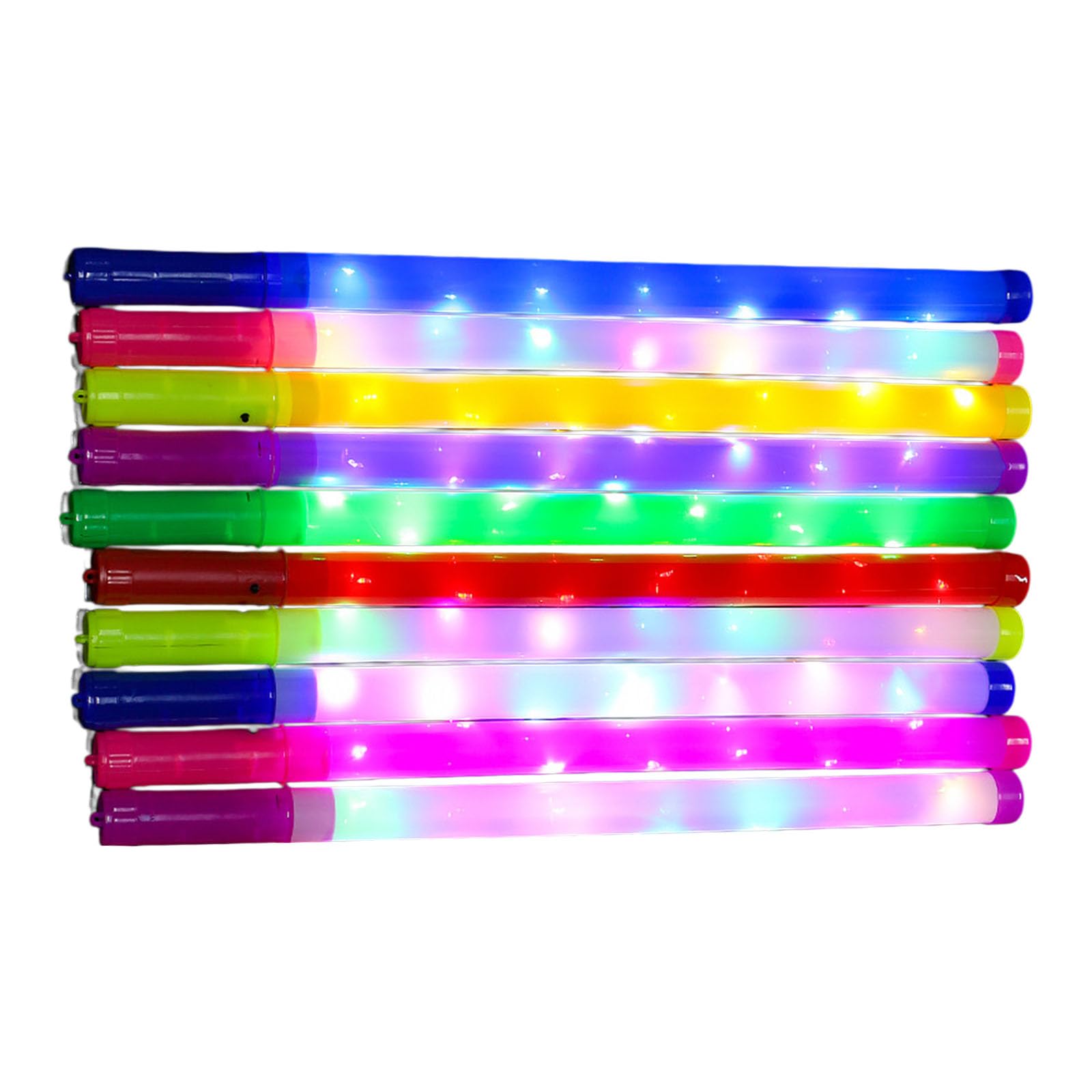 JSGHGDF 10Pcs Glowing LED Party Sticks Battery Operated Flashing Sticks for Festival Celebration and Camping Color Changing Light Stakes