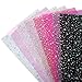 David Angie 8 Colors Transparent Glitter Holographic Star Printed Synthetic Leather 7.7