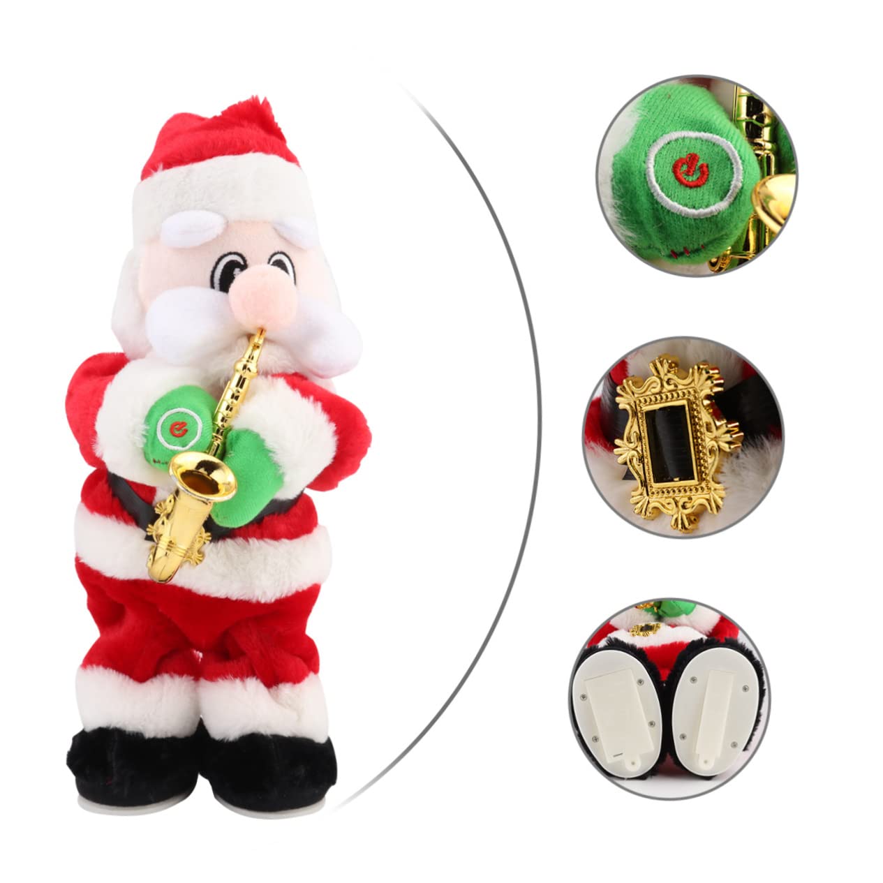 ibasenice Juguete de Papá Noel Saxofón Muñeco Musical Eléctrico como Adorno Navideño para Decorar el Hogar