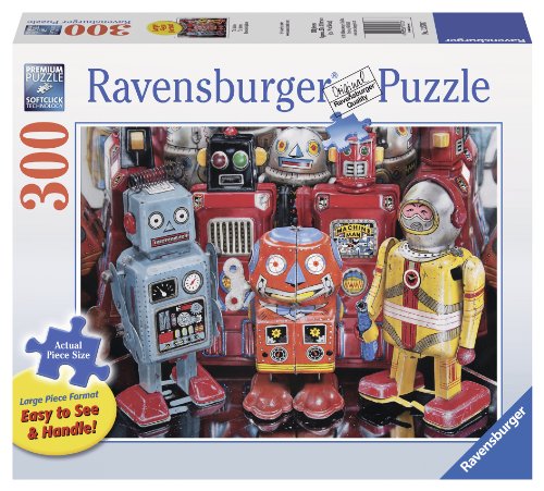 Ravensburger Tin Robots Large Format 300 Piece Jigsaw Puzzle for Adults – Every Piece is Unique, Softclick Technology Means Pieces Fit Together Perfectly
