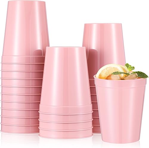 Miniatura 8 de Mifoci 24 vasos de plástico para estadios de 16 onzas en blanco, reutilizables, apilables, para niños, fiestas de cumpleaños, bodas, eventos,