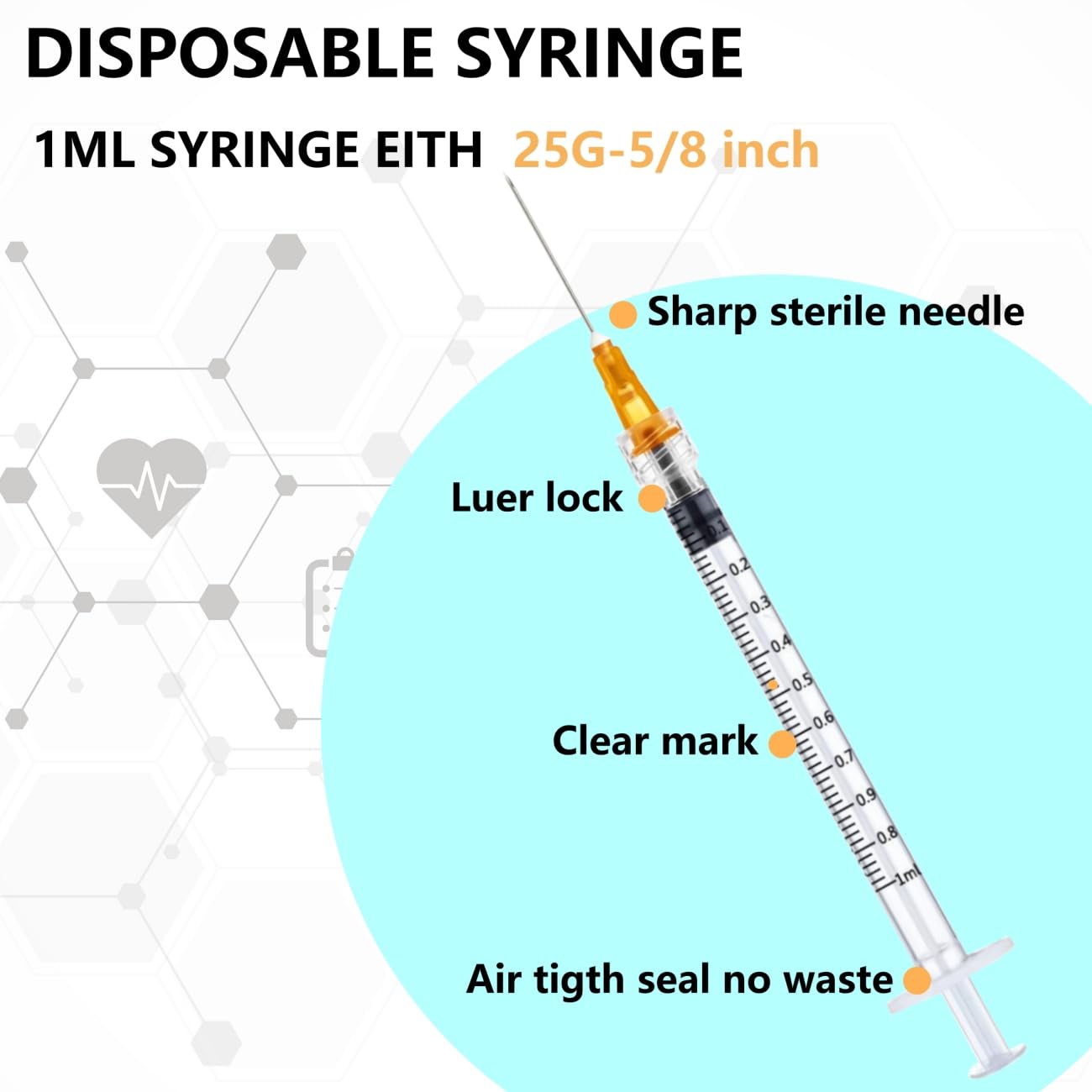 Precision Meets Convenience: 1ml Syringes with 25G Needles – Your Go-To for Accuracy in Labs!