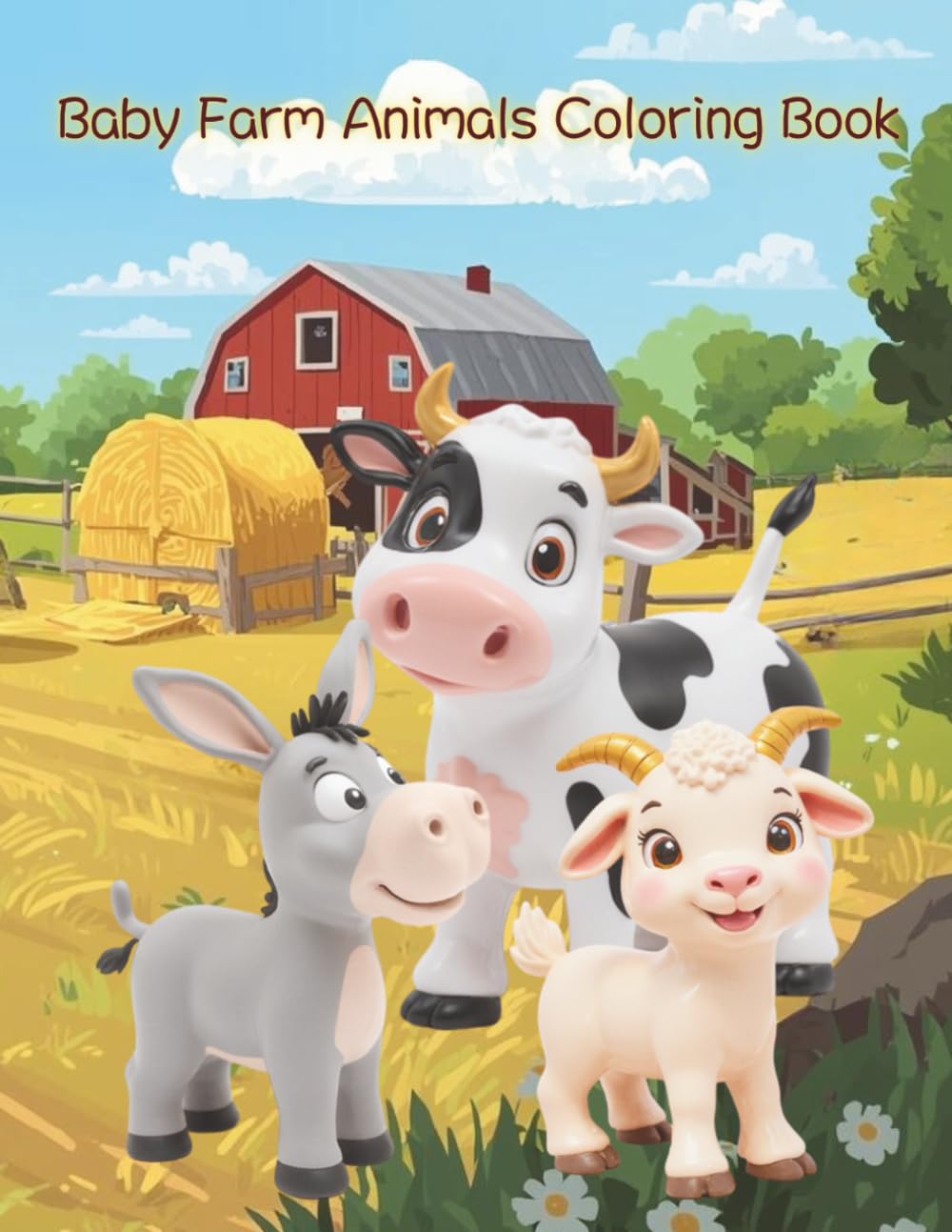 Baby Farm Animals Coloring Book: Fun & Easy Coloring for Toddlers Ages 2-5: Cute Farm Friends to Color and Learn for Preschoolers