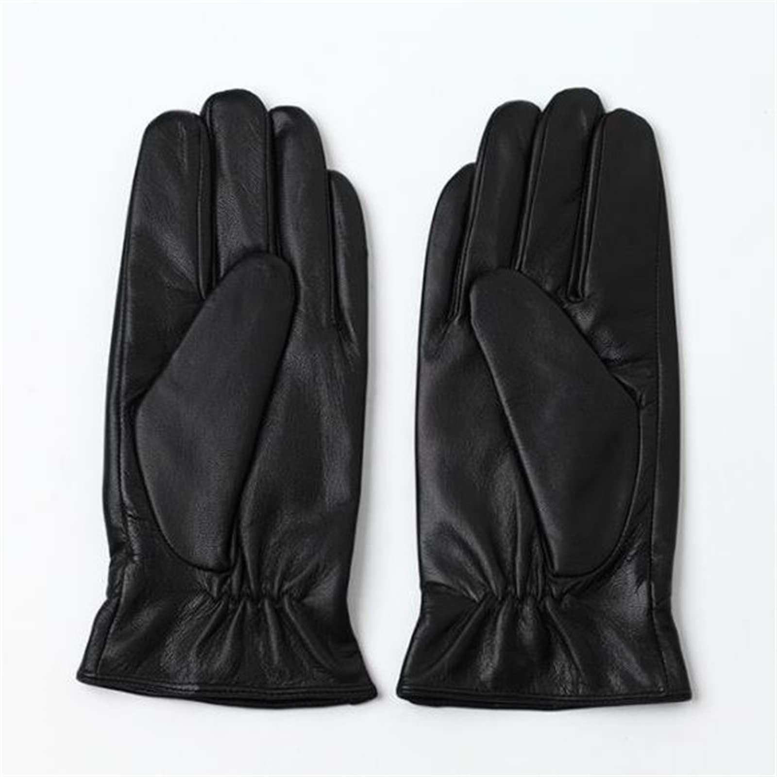 Guanti in Pelle da Uomo Guanti Touch Screen in Pelle, Guanti da Guida da Uomo con Isolamento in Peluche Invernale Guanti Invernali (Color : Black, Size : L)
