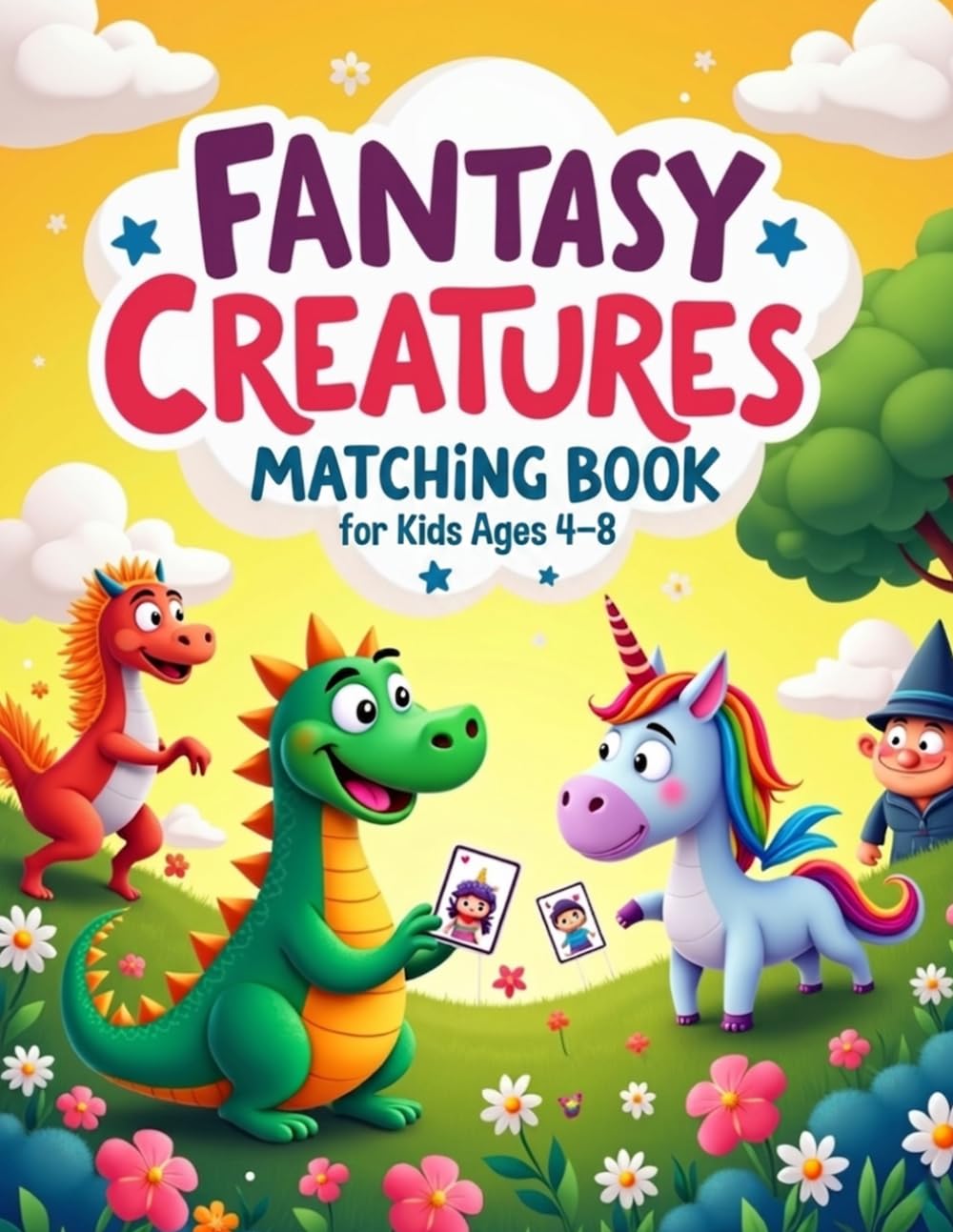 Fantasy Creatures Matching Book for Kids Ages 4–8: An Interactive Shadow Matching Activity Book to Boost Focus and Cognitive Skills
