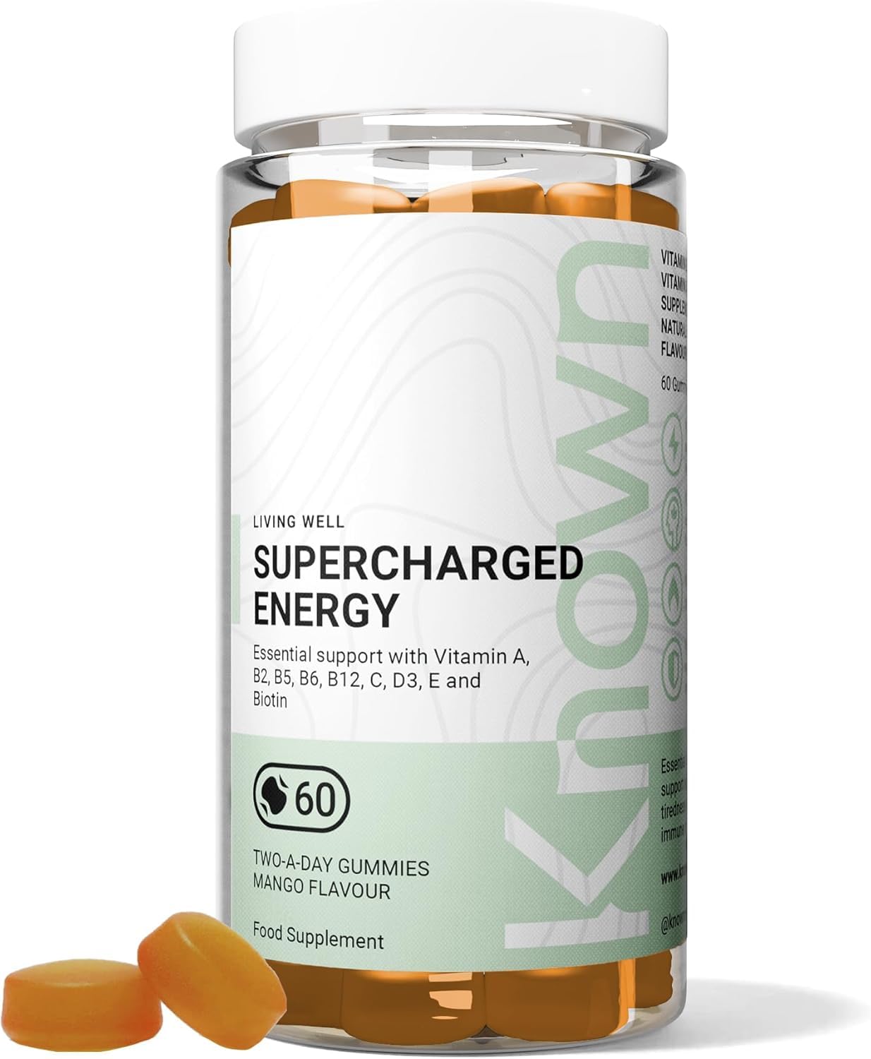 Sponsored Ad – Tasty Supercharged Energy Gummies - B Vitamins, Vitamin C, Zinc - Supports Energy - Natural Mango Flavour - 60 Gummies, 1 Month Supply