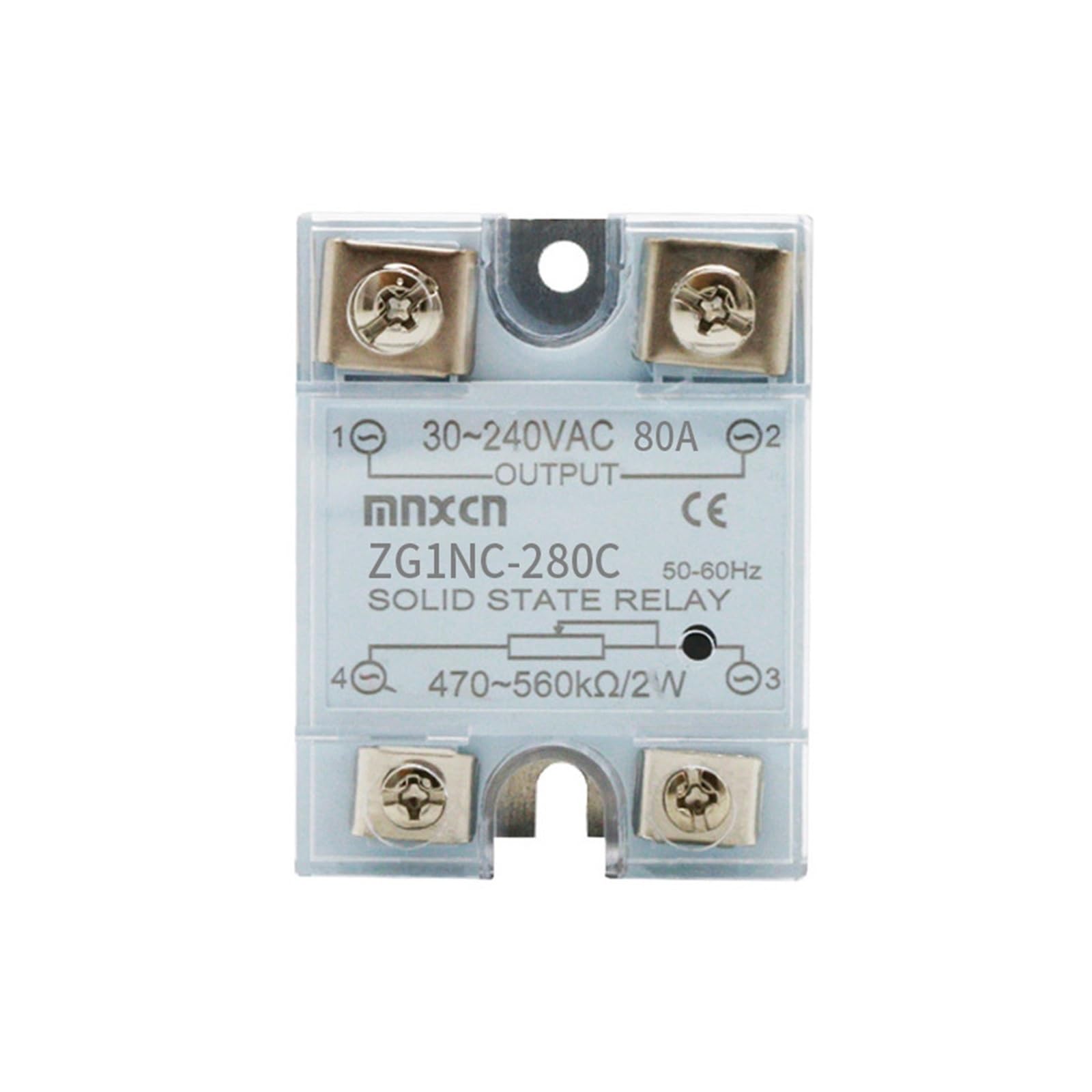 JJKKOZVQF Solid State Relay Relais Regulator 30-240VAC 10VA 25VA 40A 40VA 60VA 80VA 100VA Single Phase Relay Module(40A)