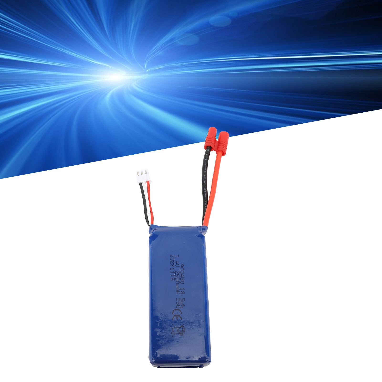 Alomejor Batterie Lipo, Décharge élevée Longue Vie Prévention surcharges 2500mAh 7.4V Batterie Drone for Pilotes Drones RC Professionnels Loisirs extérieurs