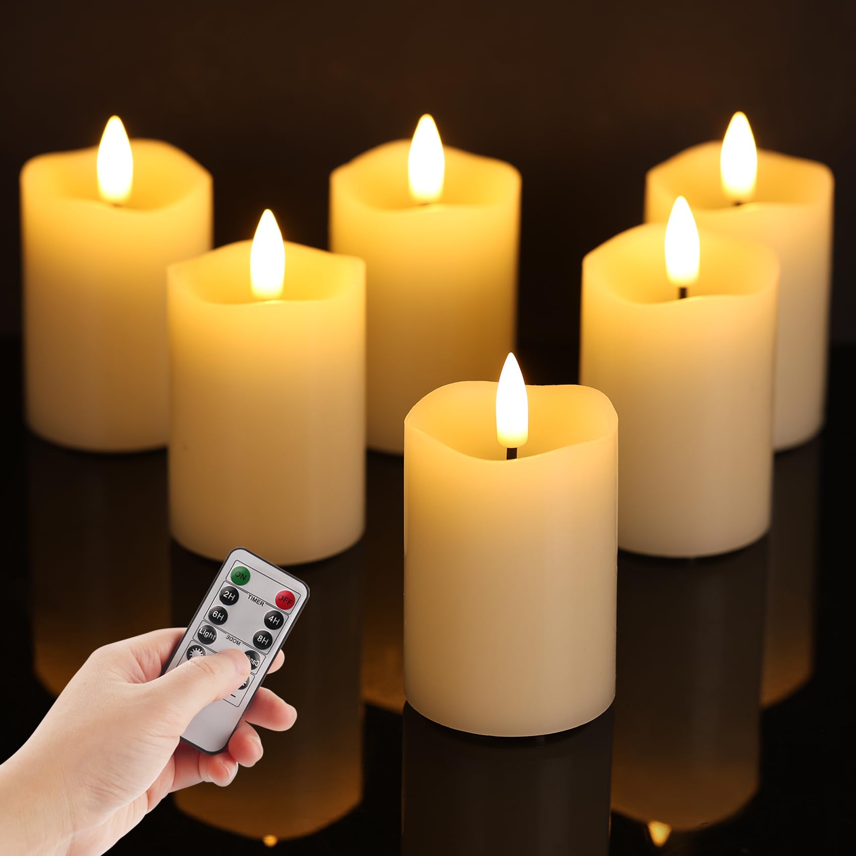 3 Candele LED Senza Fiamma Con Luci A Stringa E Telecomando – Infrangibili Con Timer, Per Natale E Matrimoni, Bianco Caldo