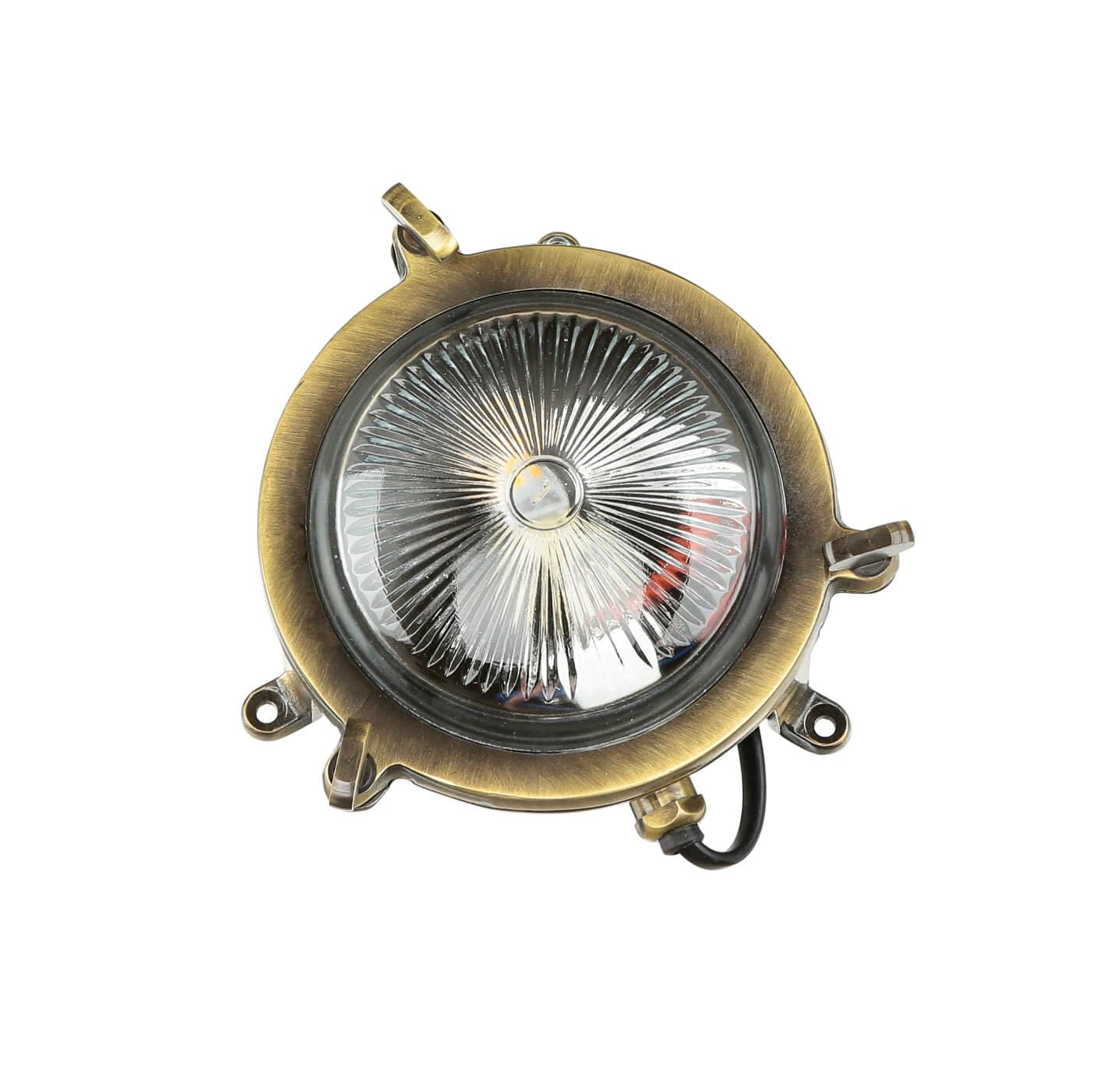 Applique murale pour l'extérieur ronde en laiton antique hublot maritime IP44 premium D : 14 cm lampe de bateau lampe de bateau applique murale cour jardin éclairage extérieur