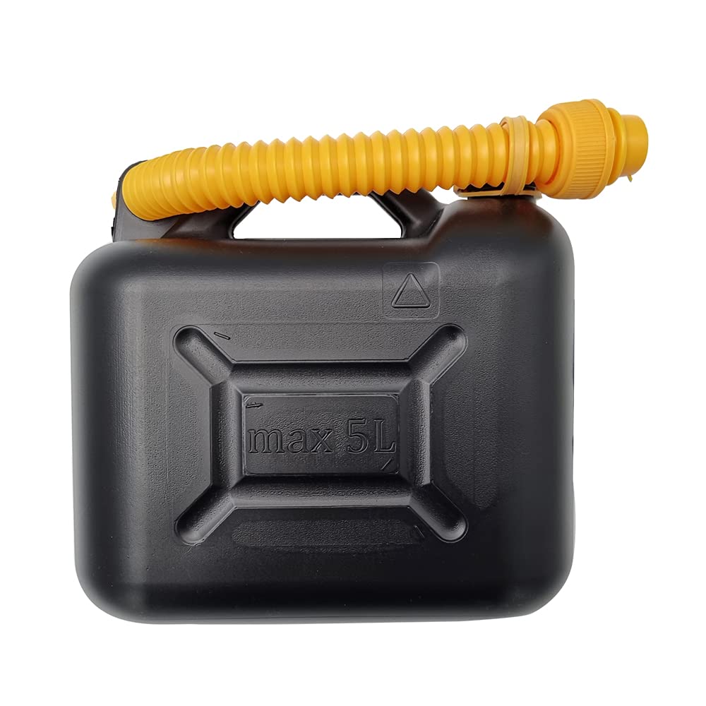 5L Plastic Jerry Can with Spout – Black Colour – Efficient Fuel Transportation – Emergency Backup for Vehicles