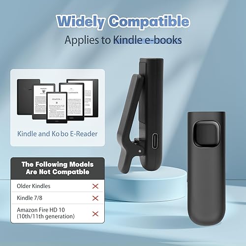 Miniatura 6 de Kindle Page Turner, Dewewede Remote Page Turner Clicker para Kindle Paperwhite y otros lectores electrónicos, cómoda lectura manos libres en la cama