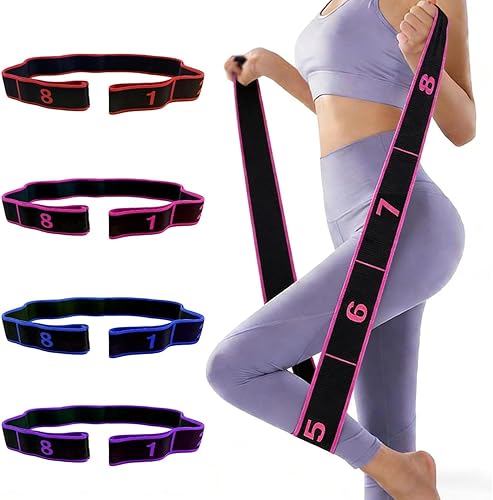 Miniatura 3 de Banda de resistencia de fitness para estiramiento y yoga, banda de resistencia elástica numérica con marcas claras, bandas elásticas de 2 pzas,3