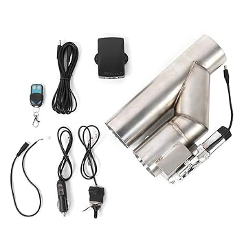 Exhaust Control Valve,3 inch Universal Manual + Remote Control Y-Pipe Electric Exhaust Cutout Valve Refitting