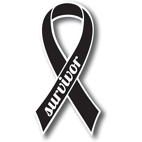 Magnet Me Up Melanoma Cancer Survivor Black Ribbon Magnet Decal, 3.5x7 Inches, Automotive Magnet for Car Truck SUV, Any Magnetic Surface, Celebration of Strength, Admiring Survivors, Crafted in USA