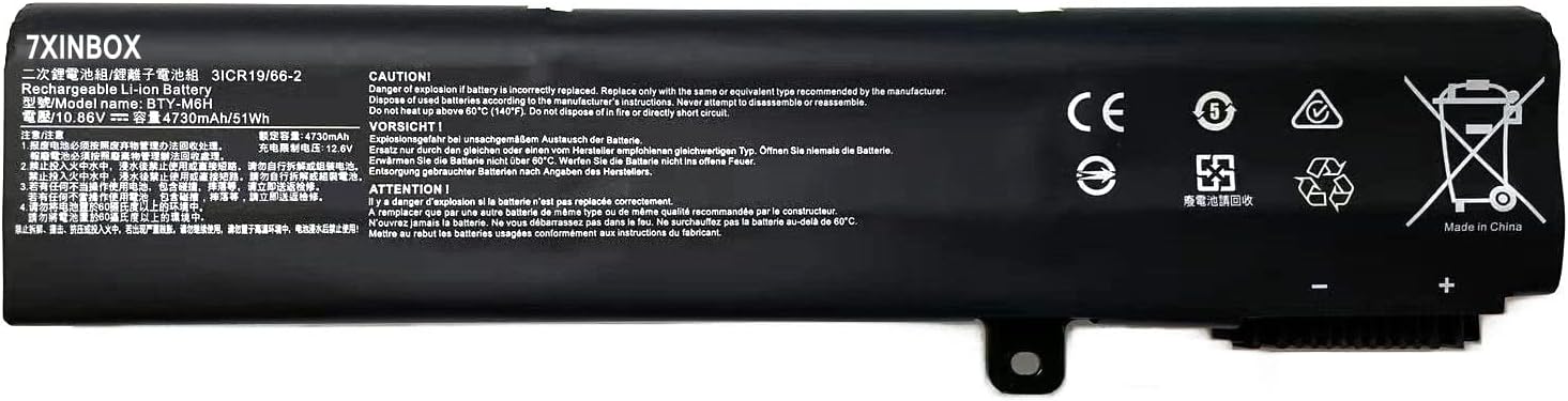 10.86V 4400mAh BTY-M6H Replacement Laptop Battery for MSI GE72 2QC 2QD GL72 GL62-6QD-030FR GL62-6QC MS-16J2 GE62 GP72 CX62 6QD