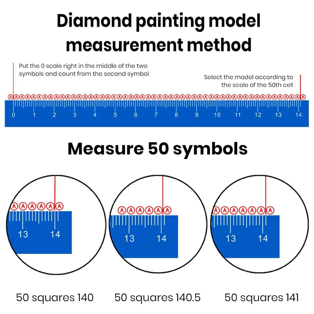 Righello 5D Per Pittura Diamanti - 50 Griglie In Acciaio Inox Con Raschietto Per Point Croce - Foto 4