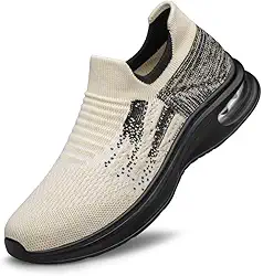 Vidbiv Tênis masculino casual sem cadarço – Respirável, leve e confortável, tênis de malha