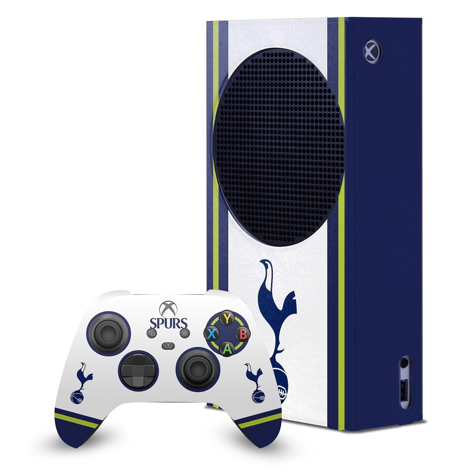 Head Case Designs Officially Licensed Tottenham Hotspur F.C. 2022/23 Home Kit Logo Art Game Console Wrap and Game Controller Skin Bundle Compatible With Xbox Series S Console & Controller Bundle