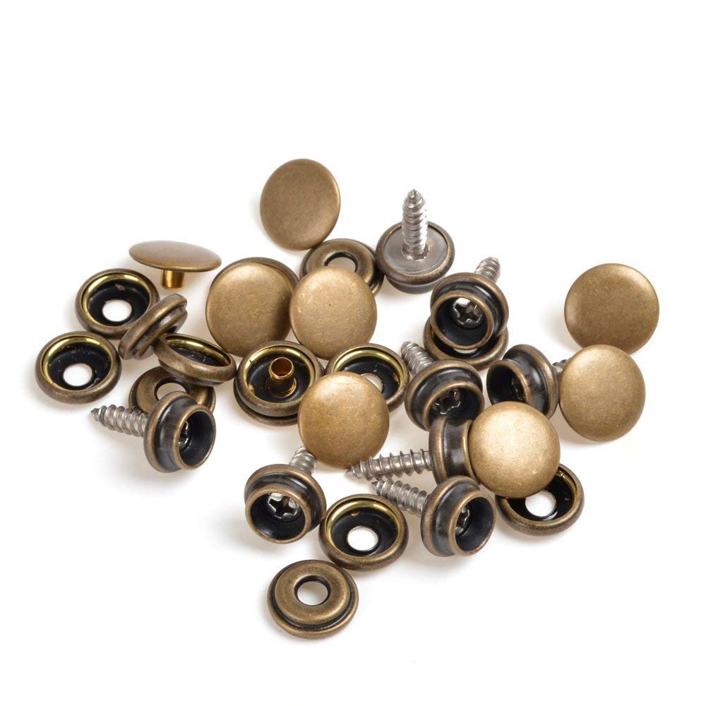 Triing Shop 15 Vis Boutons-Pression 3 Pièce Acier Inoxydable