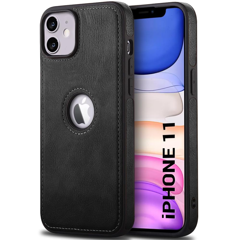 TheGiftKart Genuine Leather Finish iPhone 11 Back Cover Case | Shockproof Design | Raised Edges for Camera & Screen Protection | Stunning Minimalist Design Back Case Cover for iPhone 11 (Black) (B0CX5CQBSX) Amazon Price History, Amazon Price Tracker