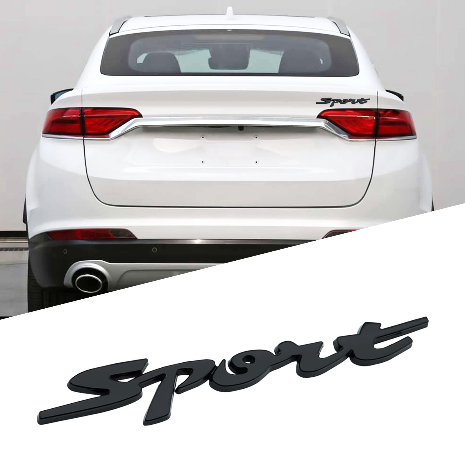 1 PC Car Sticker, 3D Stereo Car Sticker, Sport Modification Label, Exterior Decorative Decals, for Sport Car Truck Side Fender Rear Trunk (Black)
