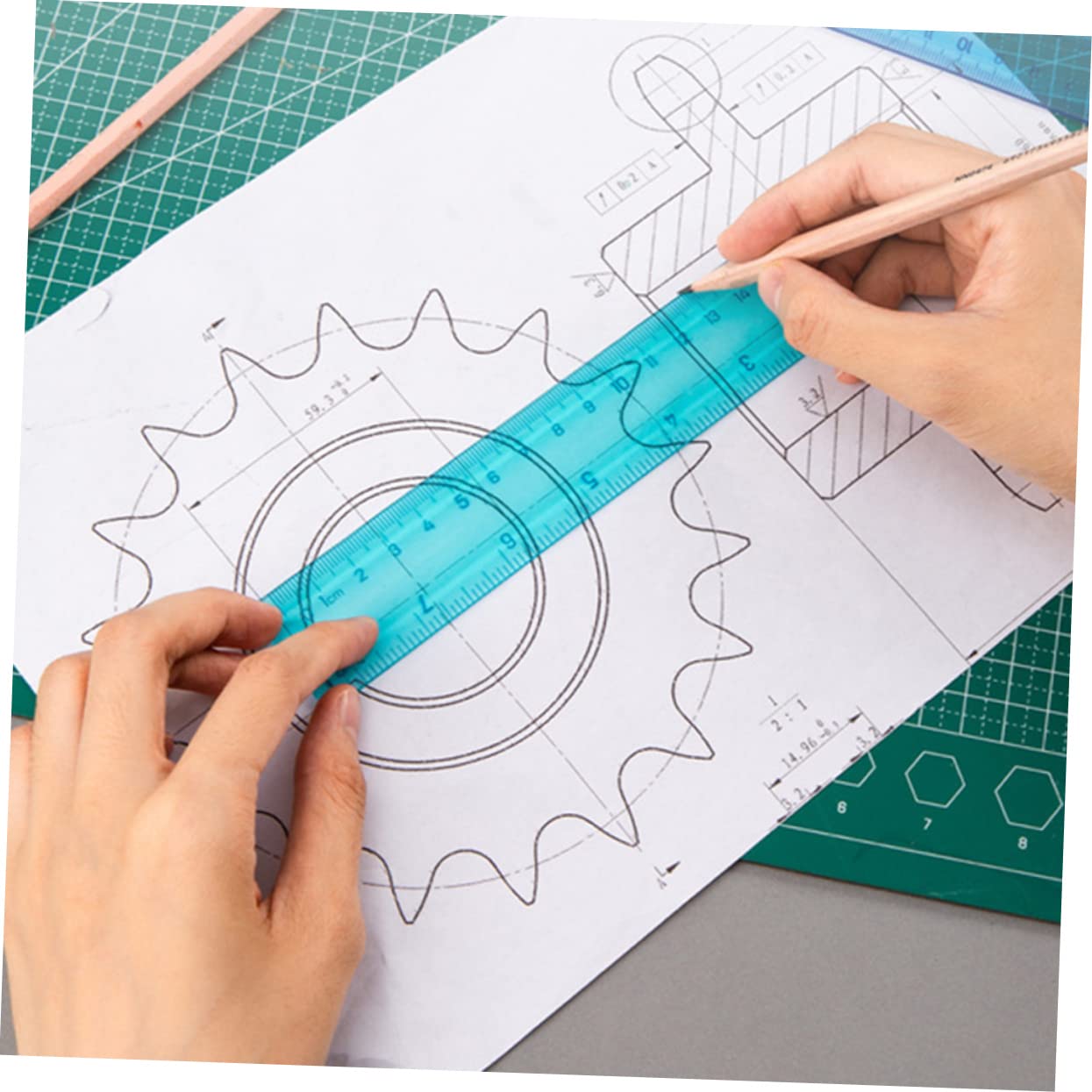 Set di Righelli Trasparenti Colorati 32 Pezzi 30cm in Plastica