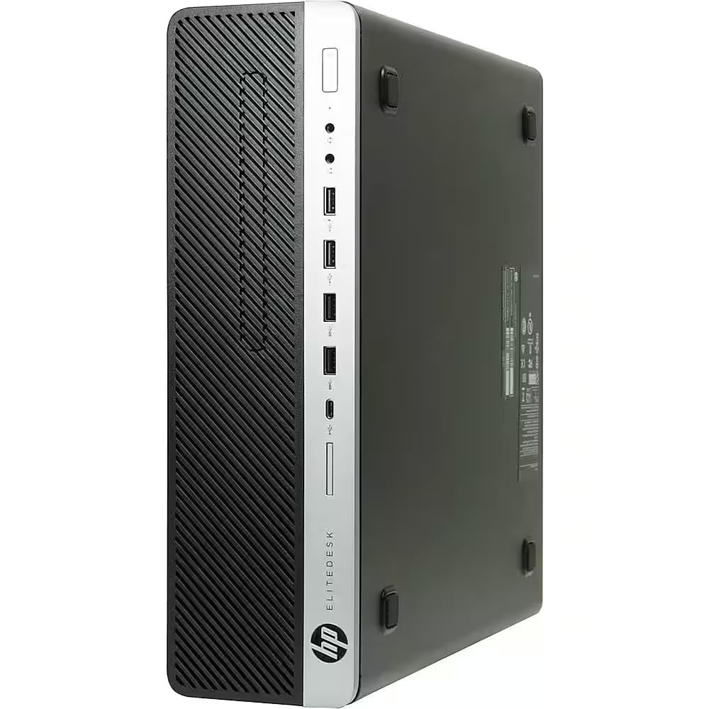 HP EliteDesk 800 G3 SFF Ordenador de sobremesa, Intel Core i5-6500, 8 GB de RAM, SSD de 256 GB, Teclado US QWERTY, Windows 11 Pro (Reacondicionado)