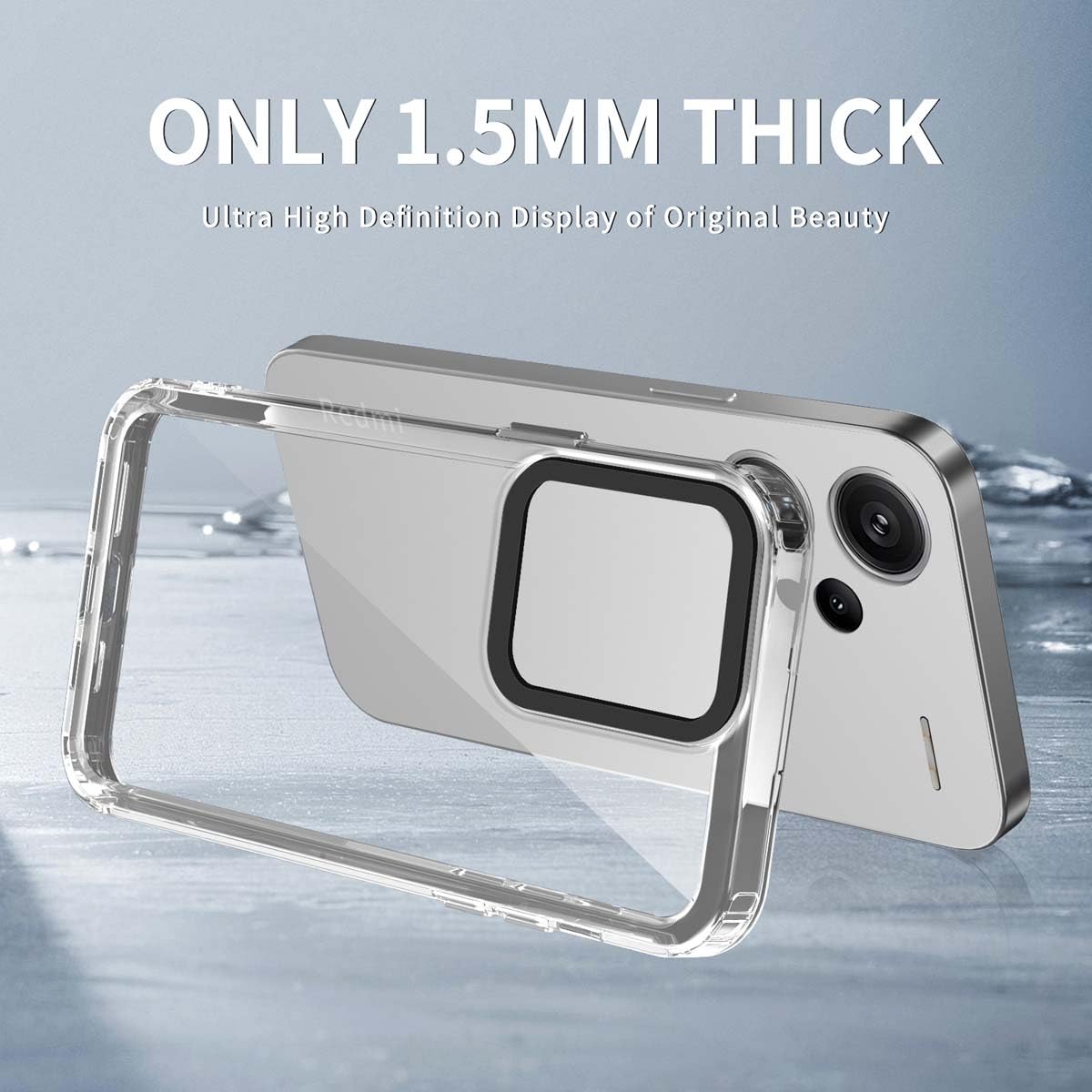 GOKEN Cover per Xiaomi Redmi Note 13 PRO 5G / Poco X6 5G, Custodia Trasparente con Bordo in Silicone TPU Morbido, Schiena in PC Rigido, Resistente, Antiurto - Case Soft - Trasparente