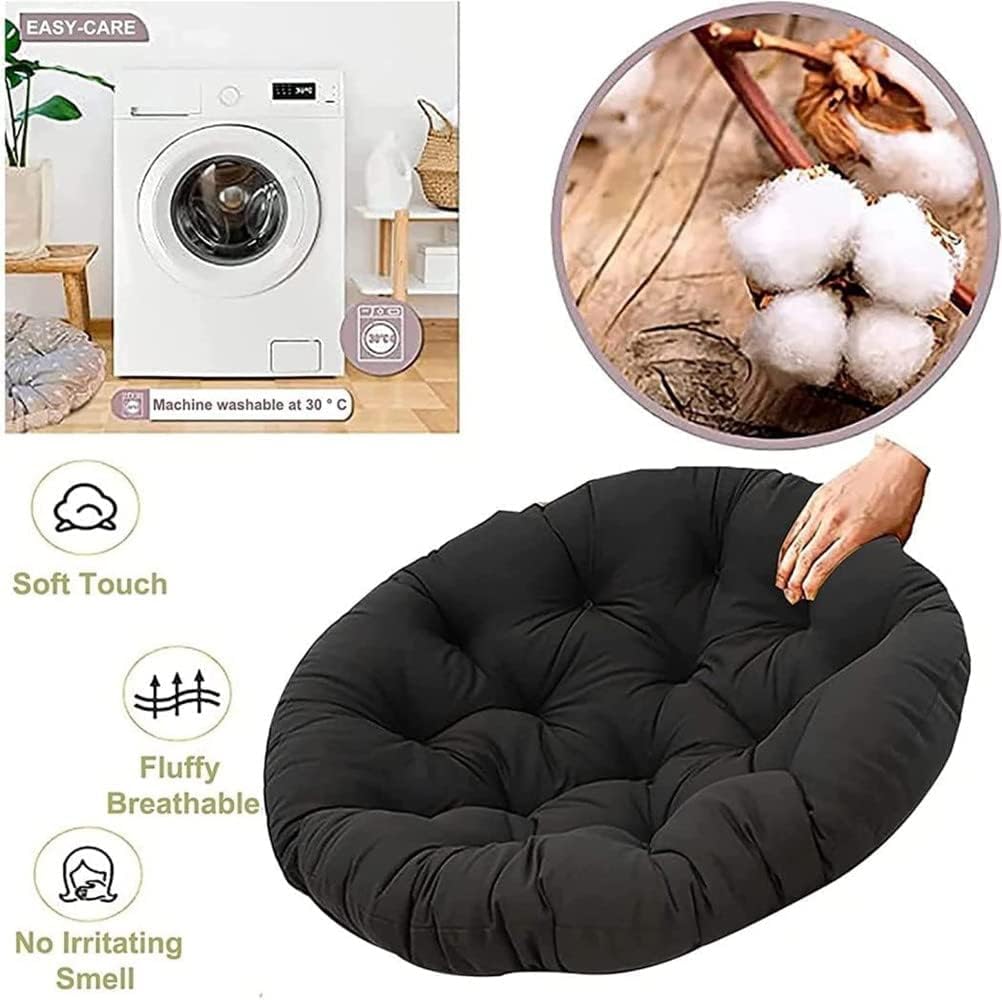 Comodo cuscino rotondo per sedia sospesa da esterno, sedia a dondolo a uovo, cuscino per sedia da giardino, colore blu pavone, 70 x 70 cm, perfetto per rilassarsi in casa e in giardino