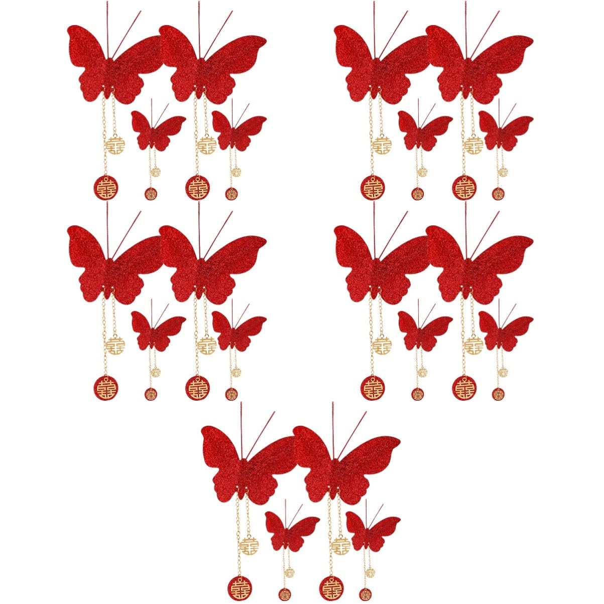 PRETYZOOM 5sets Selbst-adhesive Aufkleber Ornament Schmetterling Ausschnitt Für Hochzeit Party Jahrestag 4 Stücke * 5