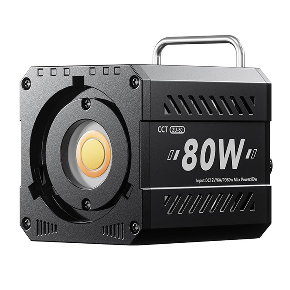 Luz LED Regulable para Vídeo COB de 80W, Luz LED Fotográfica de 2500-6500K para Estudio Fotográfico, Cámara de Cine, Livstreaming, Enchufe Europeo