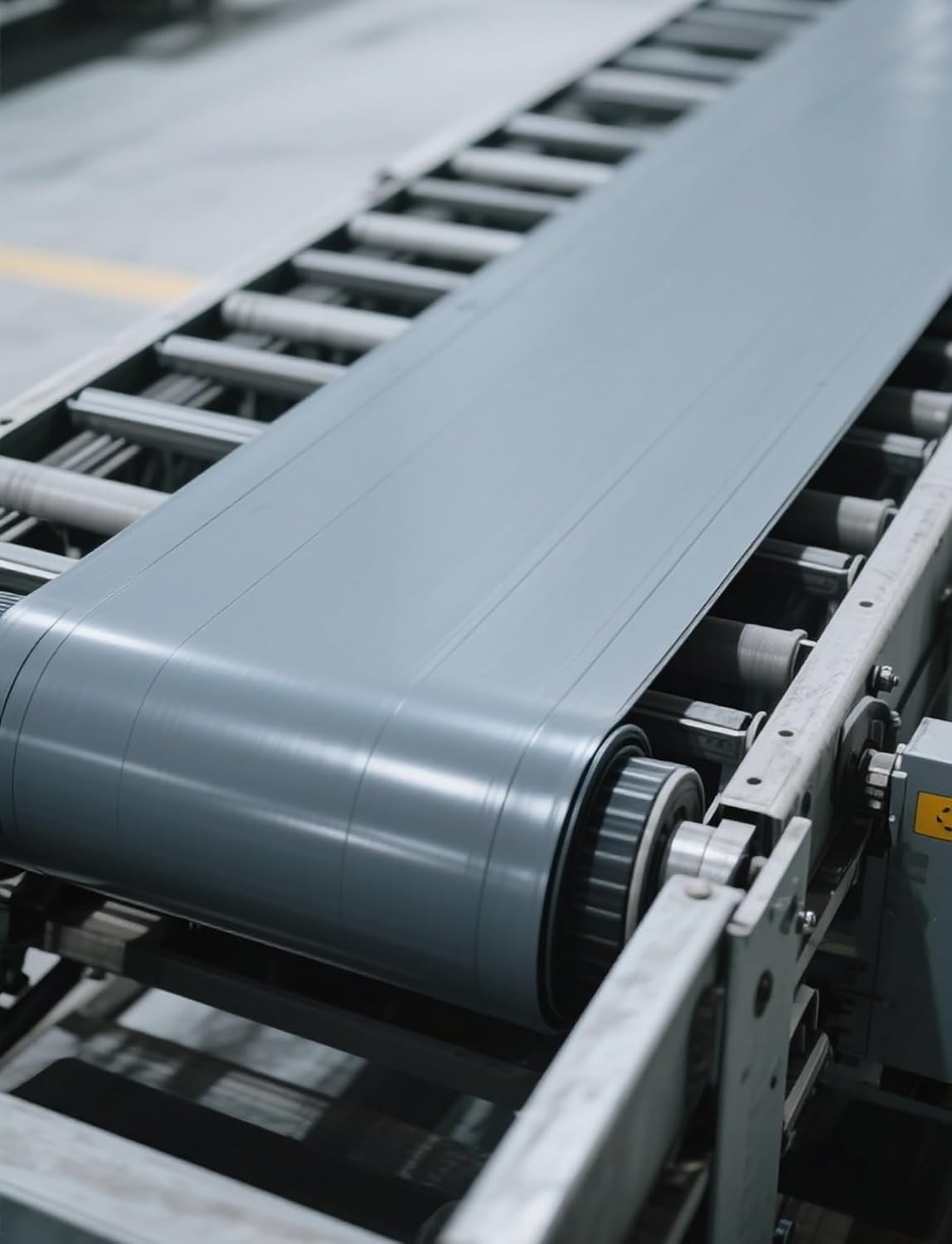 Graues industrielles Förderband aus PVC, geeignet for Produktionslinien in Verpackungsfabriken(60x200cm)