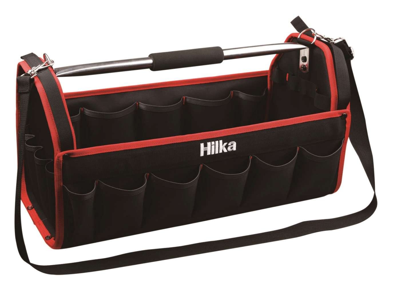 N0545 Hilka Tool Bag Caddy 20In Box Chest Tote - Heavy-Duty Case With 27 Pockets (10 Inside, 17 Outside), Cushioned Grip 5013433760101