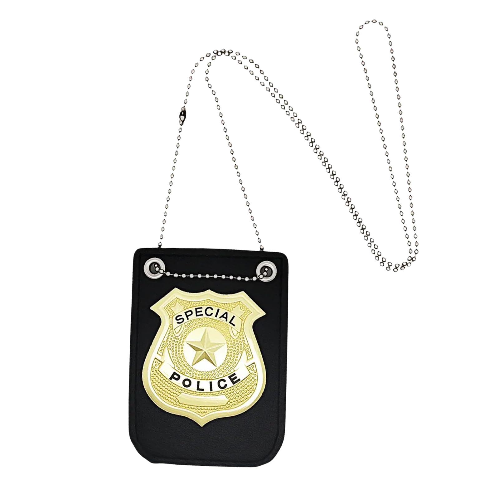 HIXNUG Police Costume Accessories Gold Badge Necklace Belt Clip Detective Role-Play Cop Dress Up Accessory