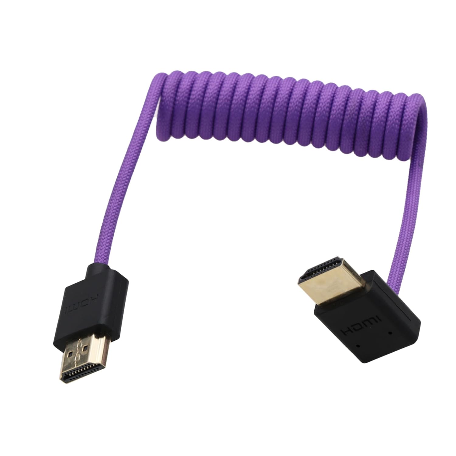 90-Degree HDMI 8K 4K 50p Cable for ATOMOS Ninja V Shinobi, Sony FX9 FX30, Nikon Z6iii Z8 Z9, Fujifilm GFX100II X-H2S, Teradek Hollyland Mars 400, PC TV PS5 Xbox, Braided Coiled