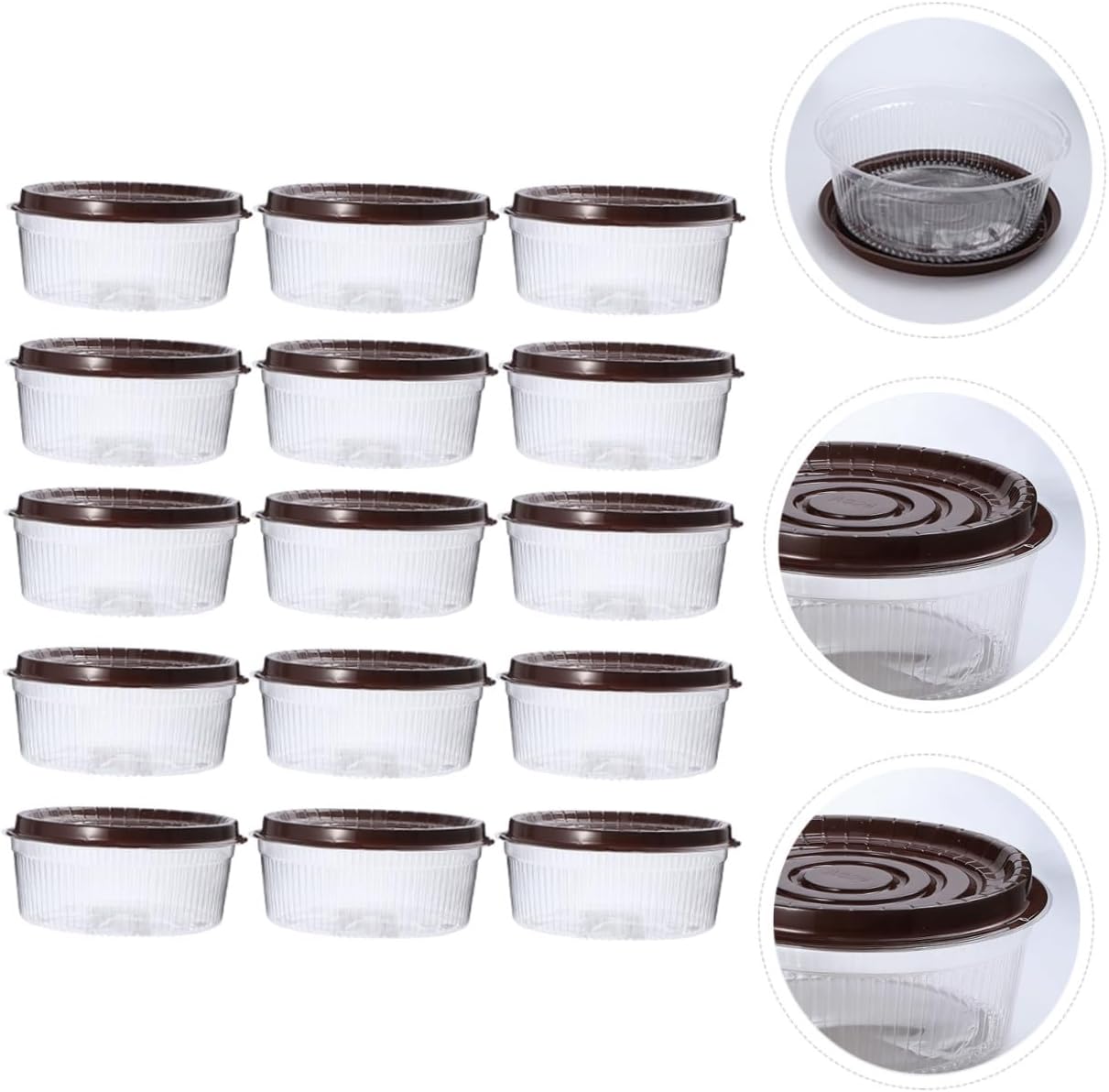 25pcs 8-inch round Plastic Cake Boxes Cupcake Containers Portable Cake Storage Boxes for Party Baking and Food Packaging