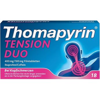Thomapyrin TENSION DUO 40 Pack of 18 | Against severe headaches - works 40% stronger than ibuprofen 400 mg - combination of i
