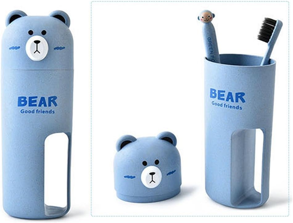 Travel Toothbrush holder and toothbrush Set, Bear Portable Business Wash Cup Holder