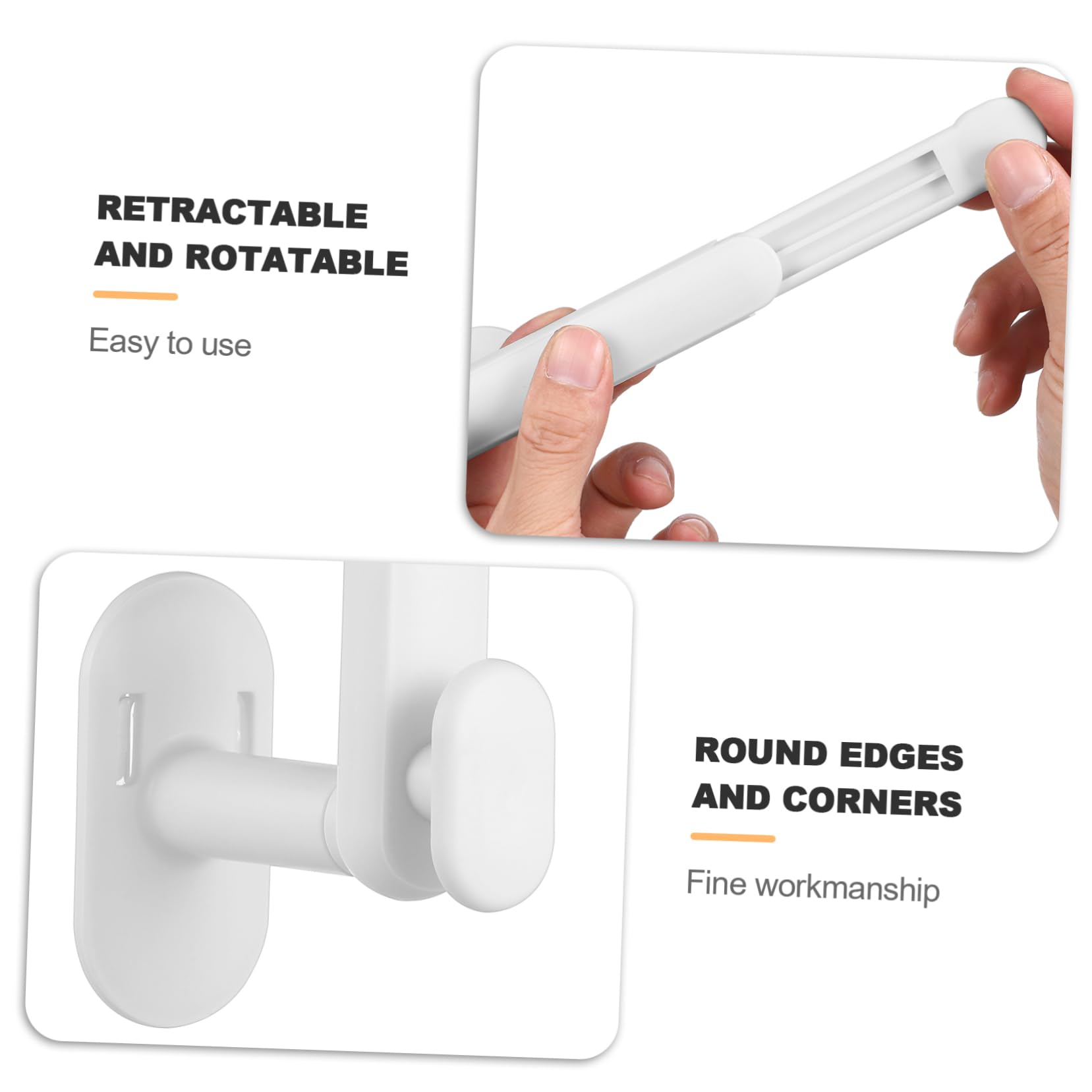 STOBAZA 6-piece Telescopic Hat Organizer over Door Wall Mount Hook for Hairband Pot Lid and Scrunchies