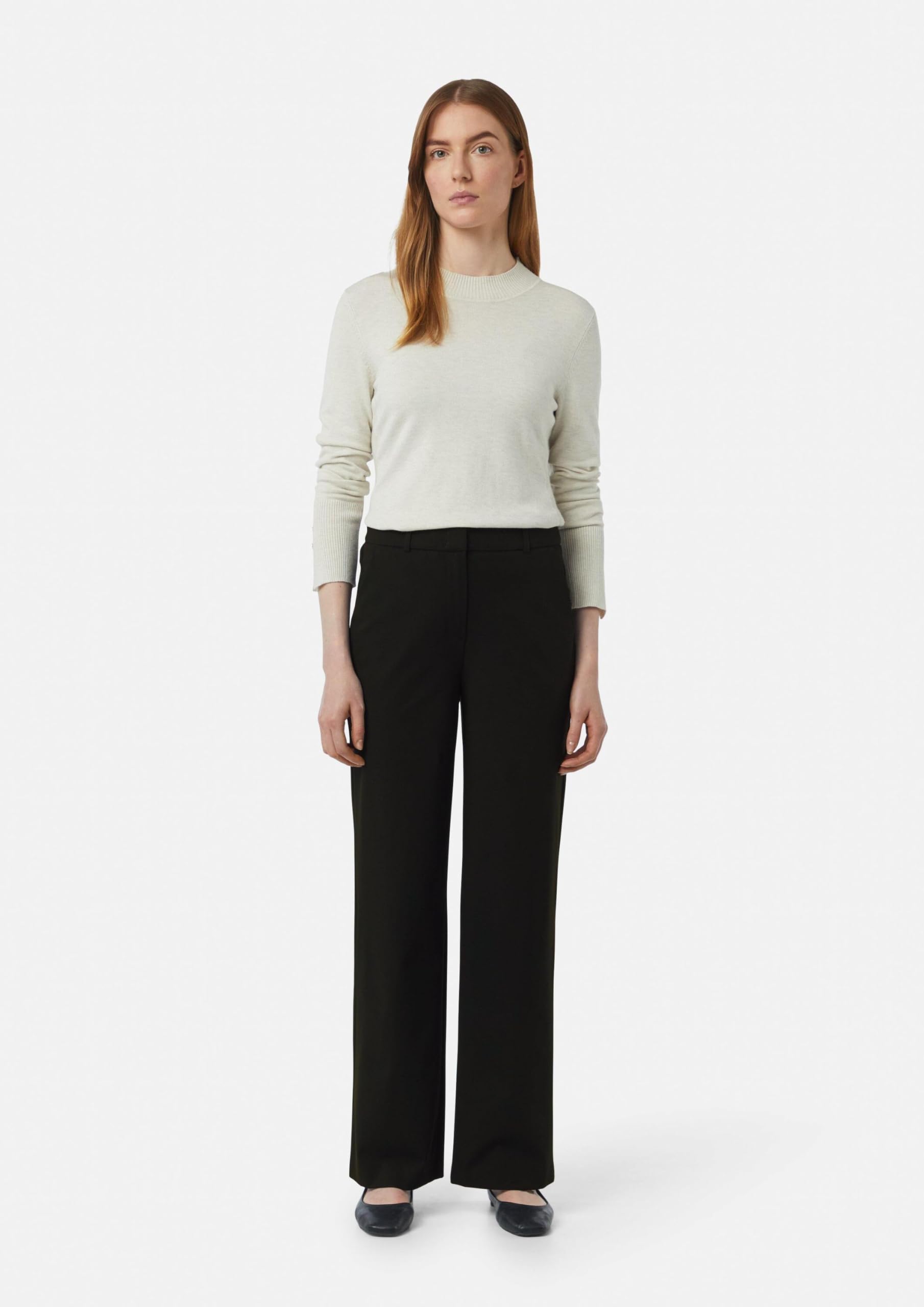 Comma Damen Hose Marlenehose aus Elastischem Viskosemix mit Eingrifftaschen