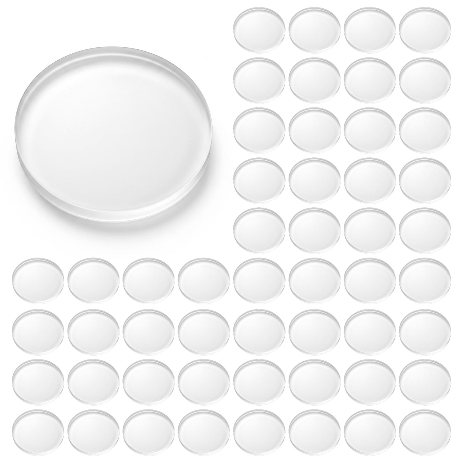 100 Pcs 1 Inch Acrylic Circle Blanks, Circular Miniature Bases Blanks, Platic Discs Clear Ornaments, Mini Flat Round Acrylic Base for Miniatures Wargame Halloween Christmas Craft DIY Project