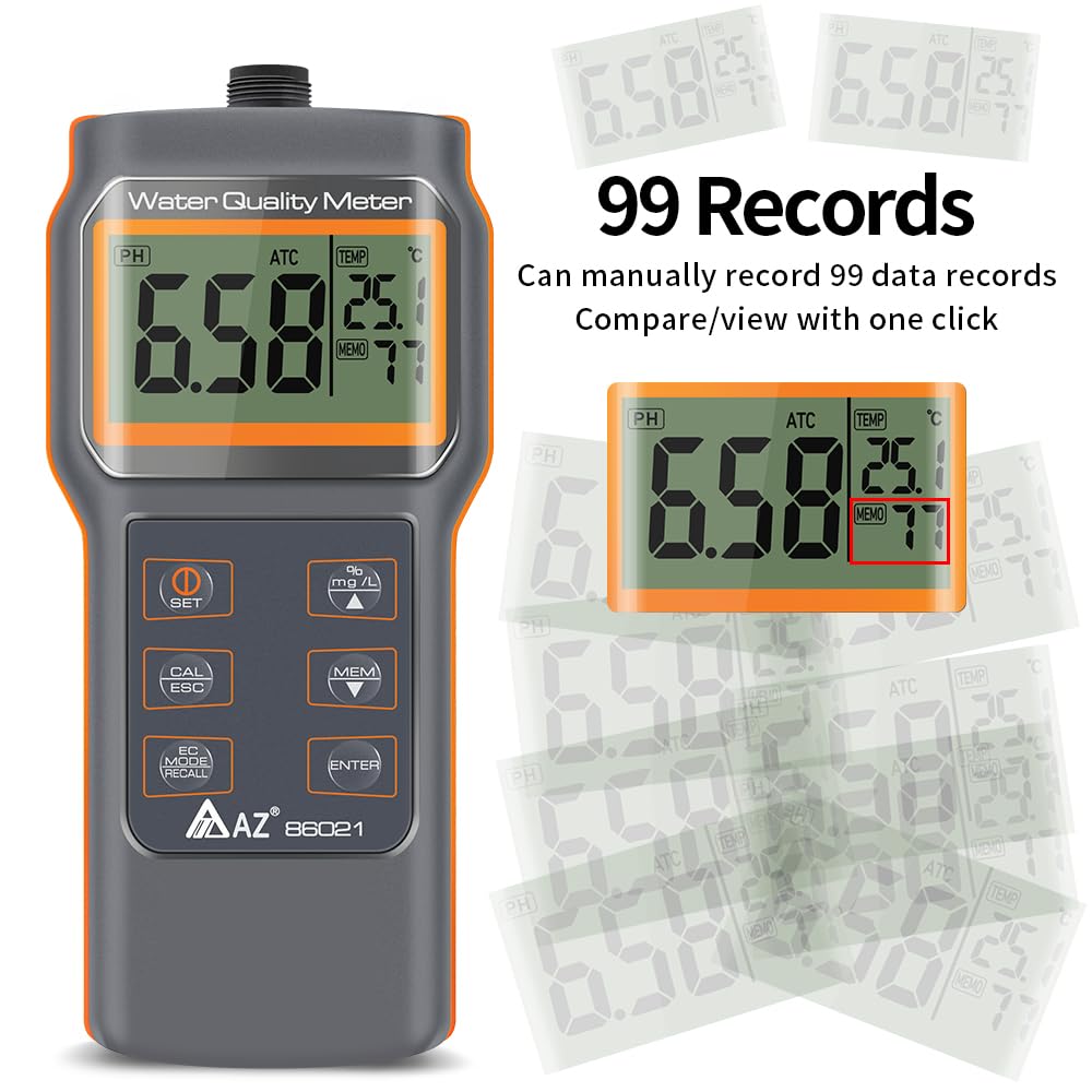 Dissolved Oxygen/PH/Salt/TDS/D.O./Temp Detector Aquaculture Pool Aquarium Water Quality Tester Multifunctional PH Meter(PH)