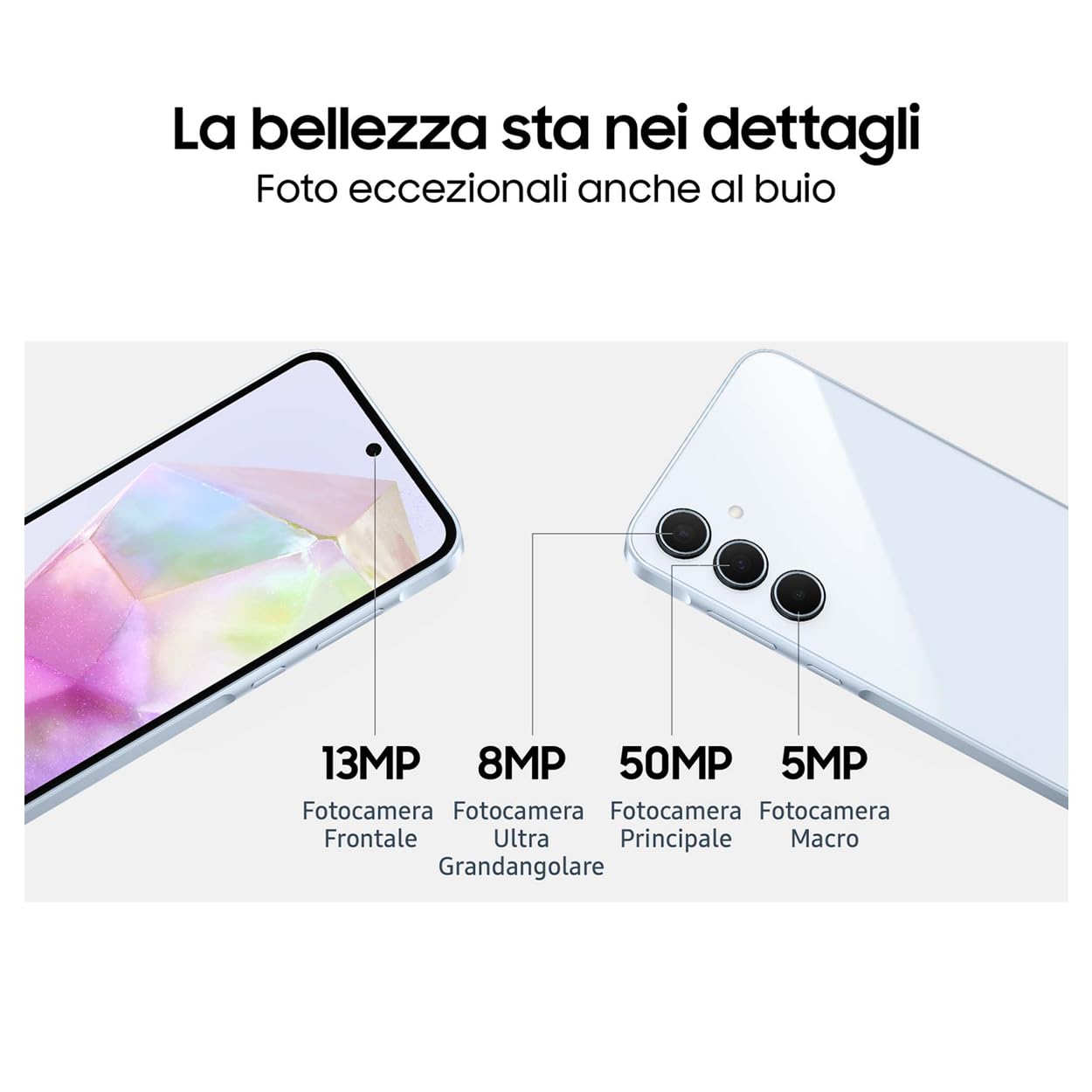 Samsung Galaxy A35 5G,Clear Cover inclusa, Smartphone Android 14, Display FHD+ Super AMOLED 6.6”, 6GB RAM e 128GB di memoria interna espandibile, Batteria 5.000 mAh, Awesome Lemon [Versione Italiana]