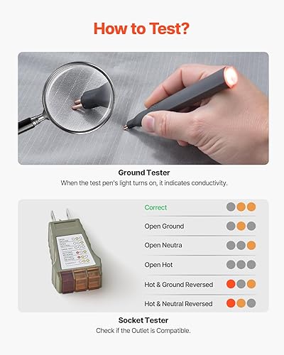 Miniatura 6 de VEVOR Grounding - Sábanas bajeras, tamaño Queen, 95% algodón + 5% fibra de plata pura, sábanas bajeras con conexión a tierra y probador, para