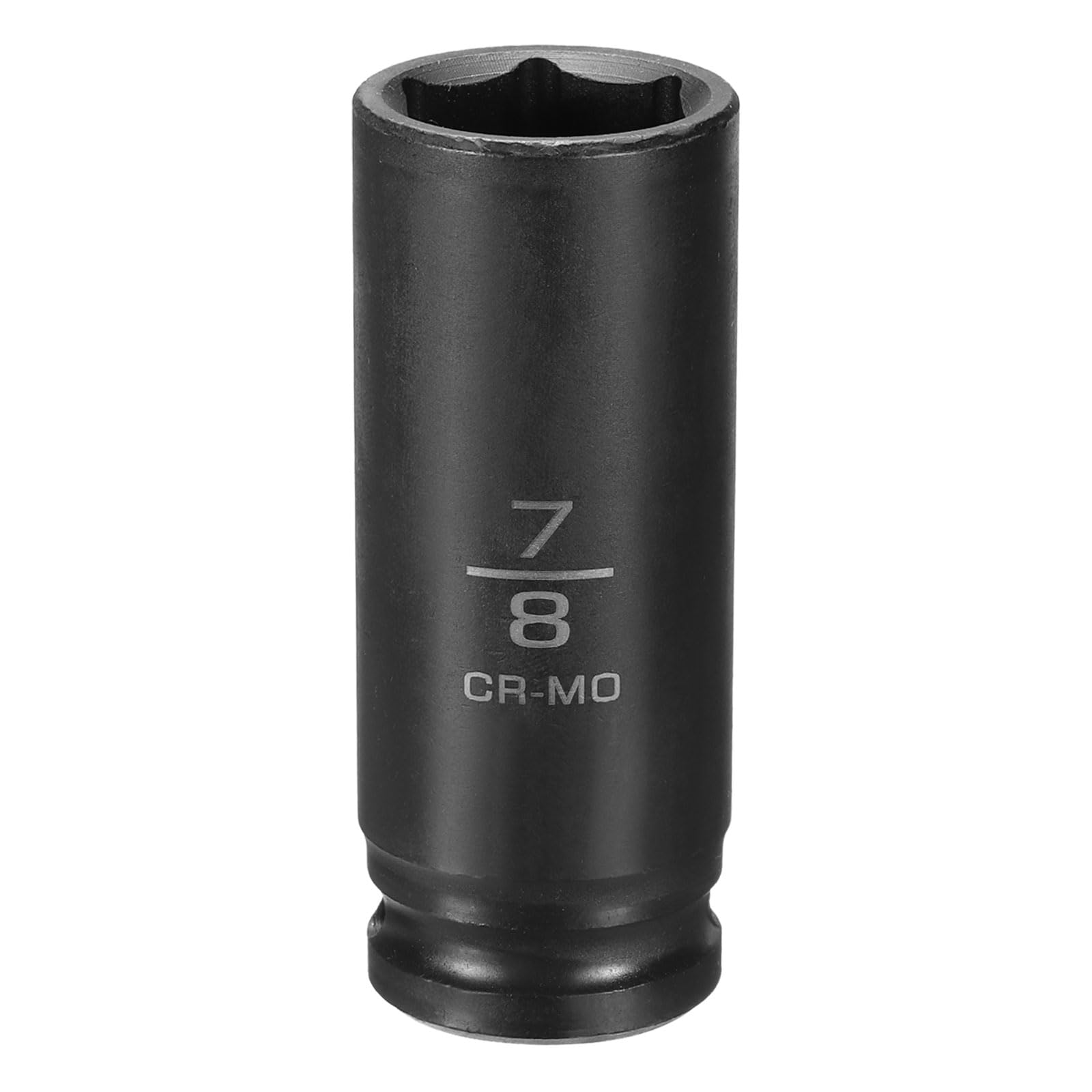 sourcing map 6 Point Shallow Impact Socket 7/8" Socket 1/2" Square Drive 78mm (3.1") Long 40CRMO for Home Auto Axle Hex Nuts Bolts Repair, Black