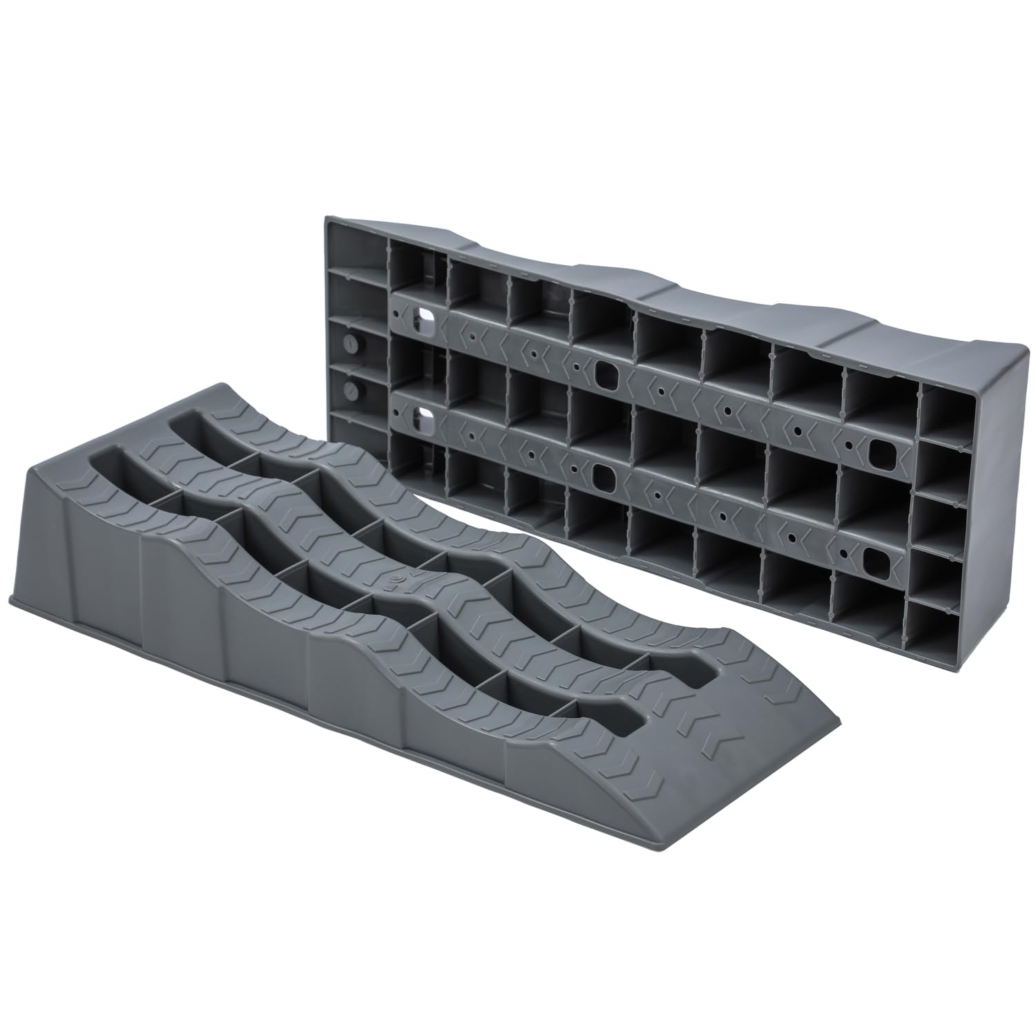 KATSU Rampas de Nivelación para Caravanas 2 Piezas Capacidad de 4 Toneladas Capacidad 3 Niveles Resistente Cuñas para Autocaravana Campervan Vehículos Garaje Taller