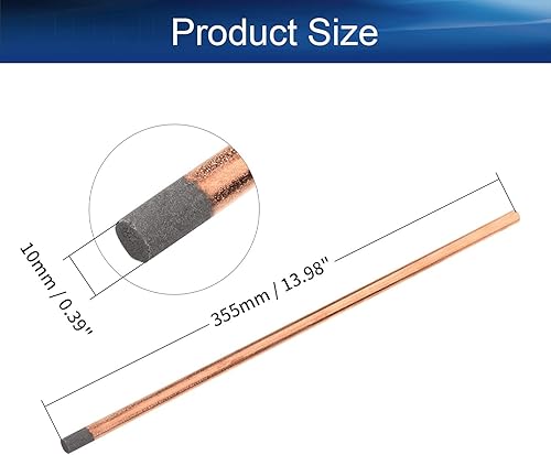 Miniatura 2 de Bettomshin Varillas de carbono revestidas de cobre, 0.394 x 13.976 in, electrodos revestidos de cobre, 2 unidades