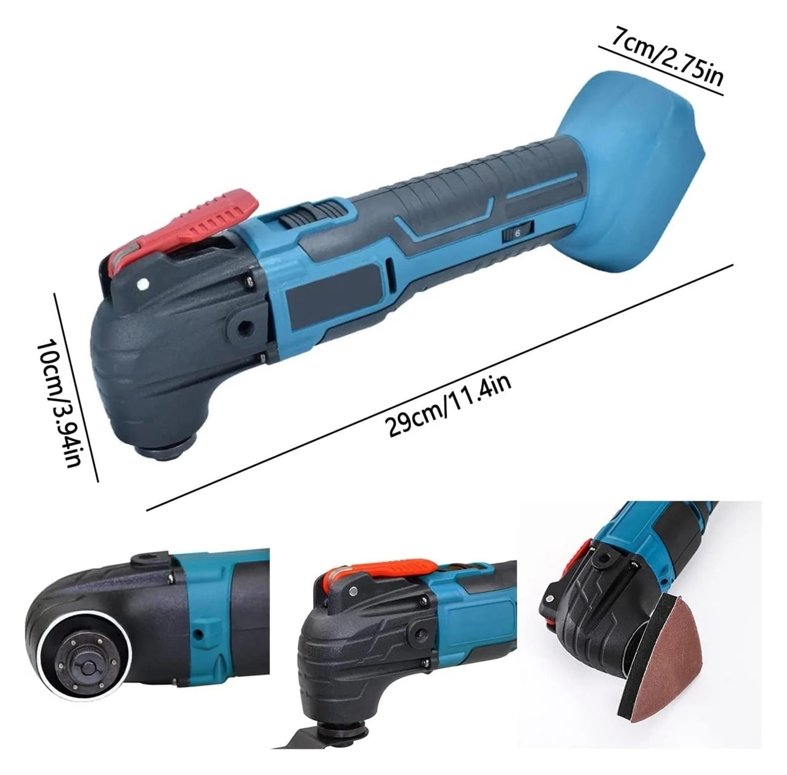 Utensile oscillante, A batteria multiutensile oscillante multifunzione elettrica a batteria da 18 V. elettrica senza spazzole,Levigatura più aggressiva(CDWYB0)