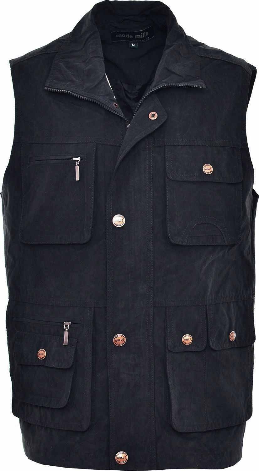 malaika fashionsMens New Multi Pockets Body Warmer Waistcoat Hiking Safari Hunting Fishing Gilet (m, Black)